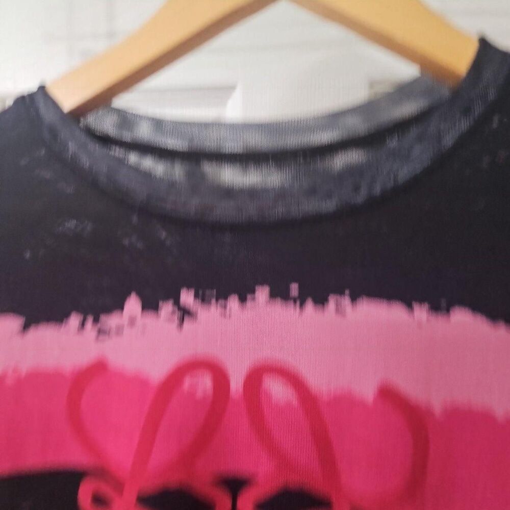JNJA Anagram Motif Striped Mesh T-Shirt - Picture 5 of 8